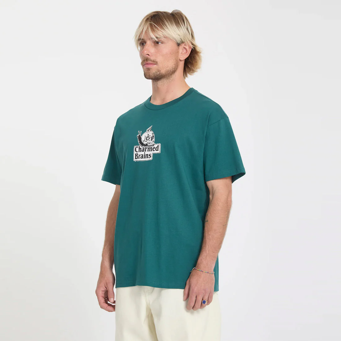 VOLCOM Charmed Brains Tee - Rifle Green - Image 4