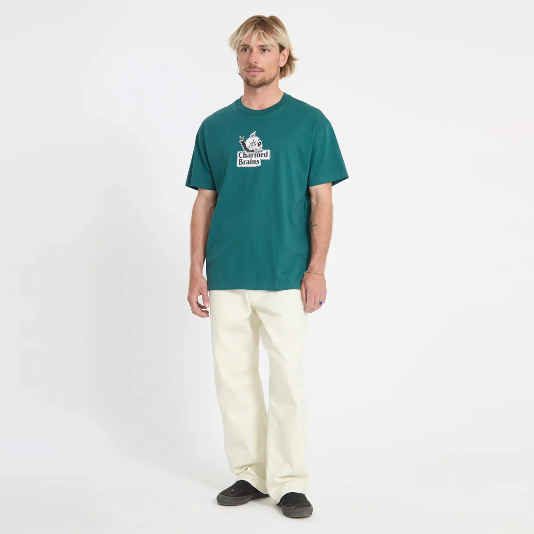 VOLCOM Charmed Brains Tee - Rifle Green - Image 5