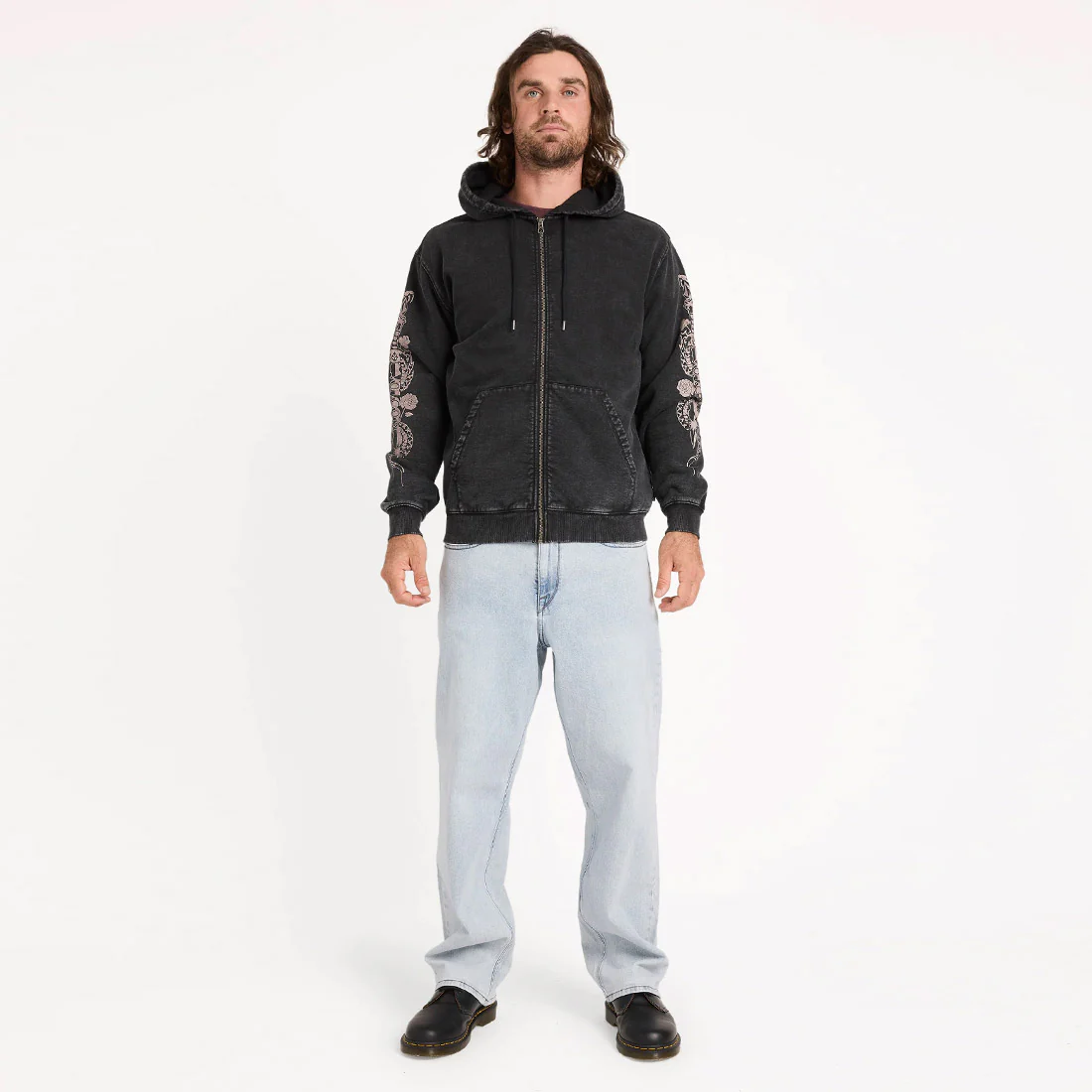 VOLCOM Die By The Stone Zip Hood - Light Acid Black - Image 5