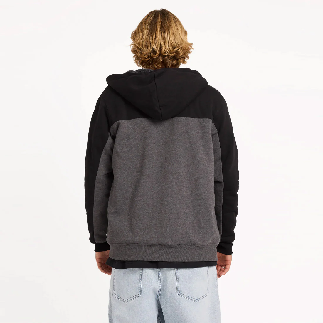 VOLCOM Division Lined Zip Hood - Charcoal Heather - Image 2
