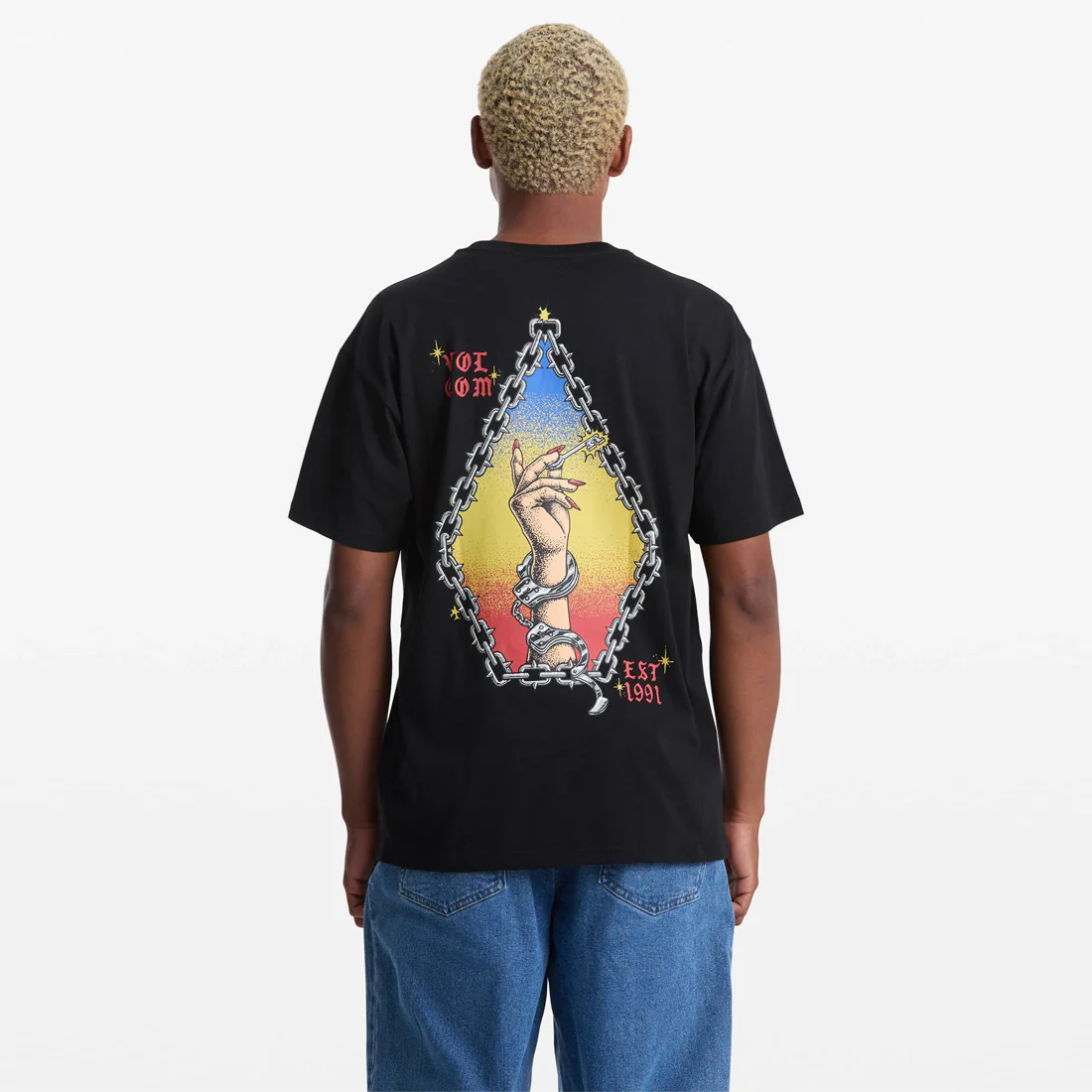 VOLCOM Featured Artist Daniel Shepard Unlocked Tee - Black - Image 2