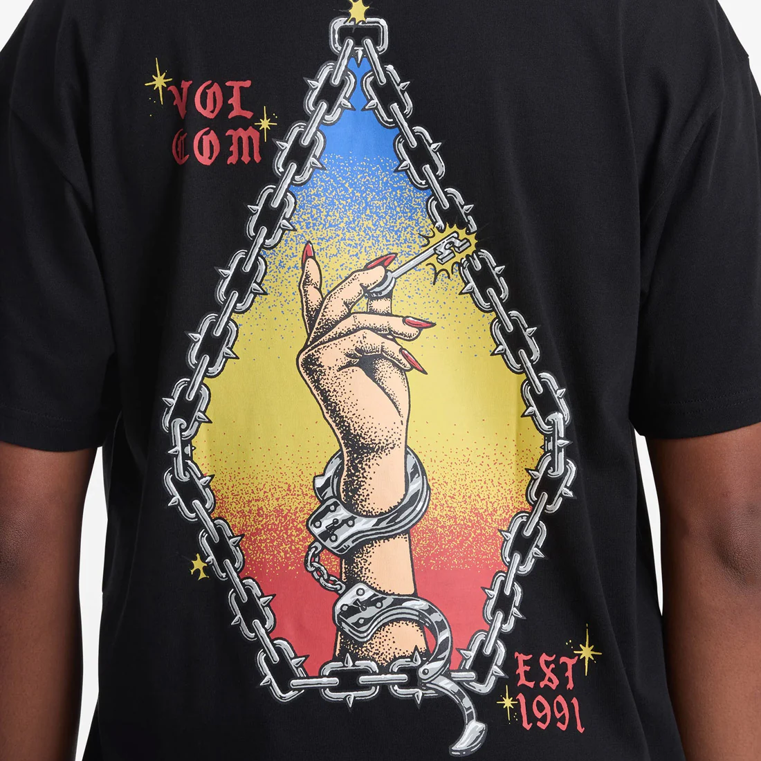 VOLCOM Featured Artist Daniel Shepard Unlocked Tee - Black - Image 3