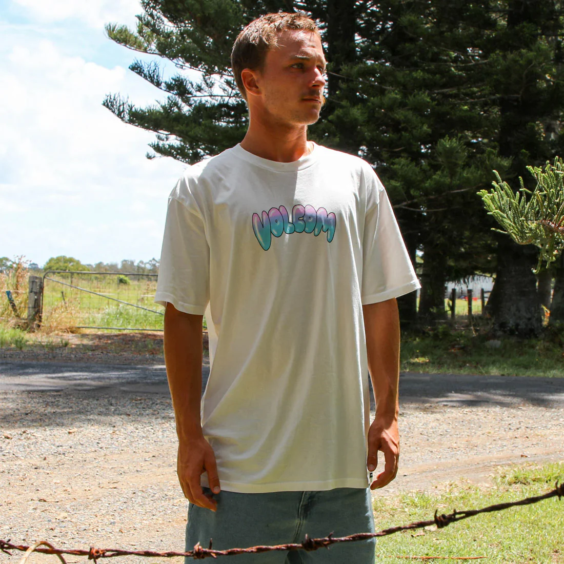 VOLCOM Featured Artist Ozzy Summa Tee - Off White - Image 4