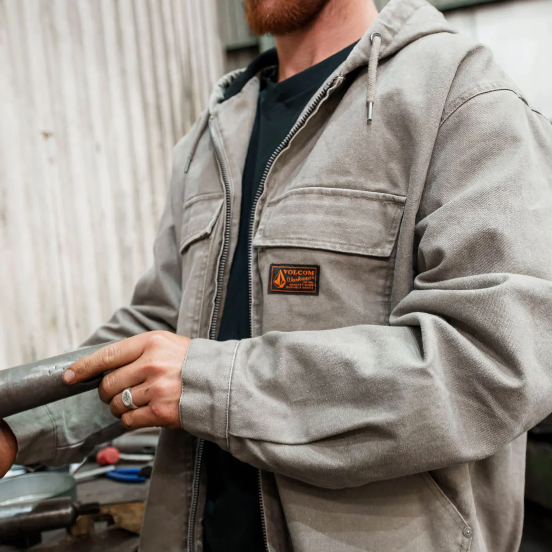 VOLCOM Freshdust Workwear Jacket - Brindle - Image 8
