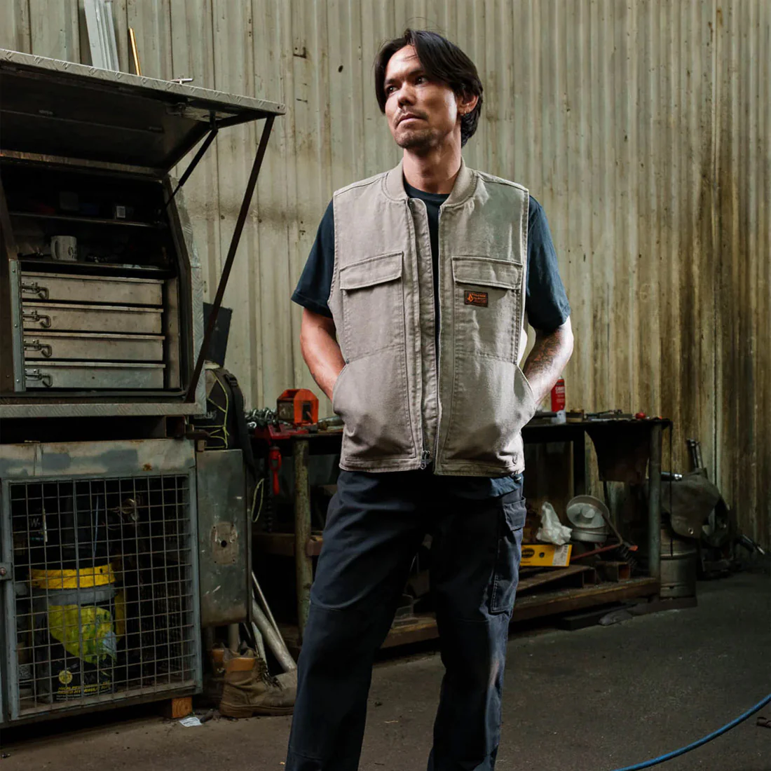 VOLCOM Freshdust Workwear Vest - Brindle - Image 7