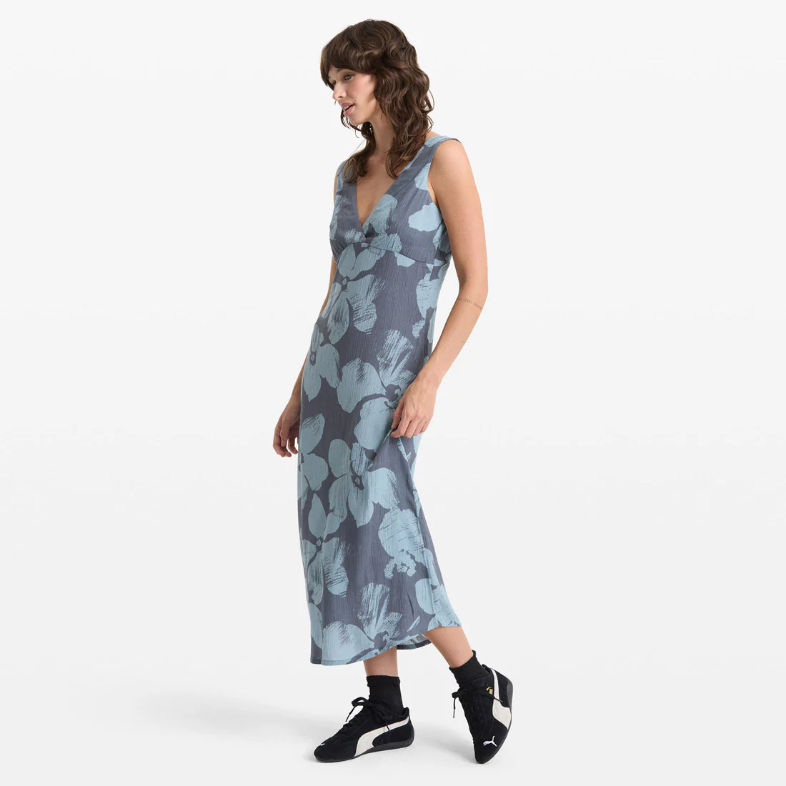 VOLCOM Grumpy Sunshine Dress - Blue Sapphire - Image 4