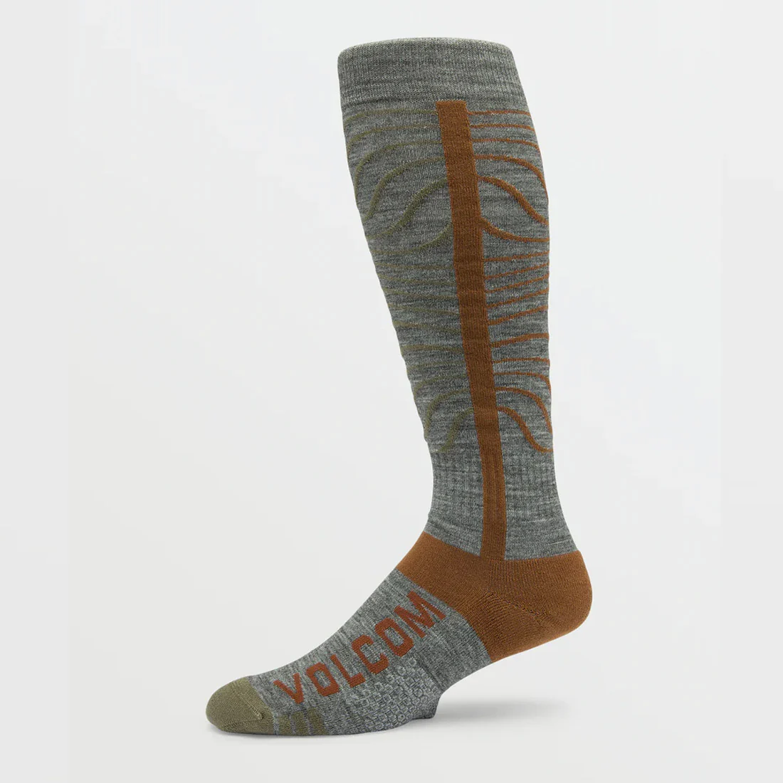 VOLCOM Heavy Over-The-Calf Snow Sock - Heather Grey - Image 3