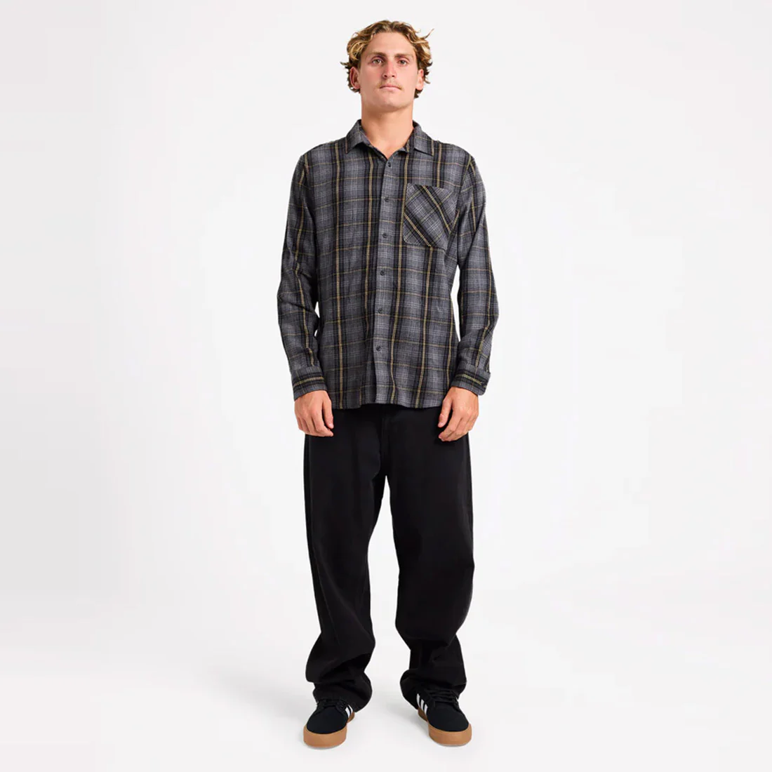 VOLCOM Heavy Twills Flannel Shirt - Gloss Black - Image 5