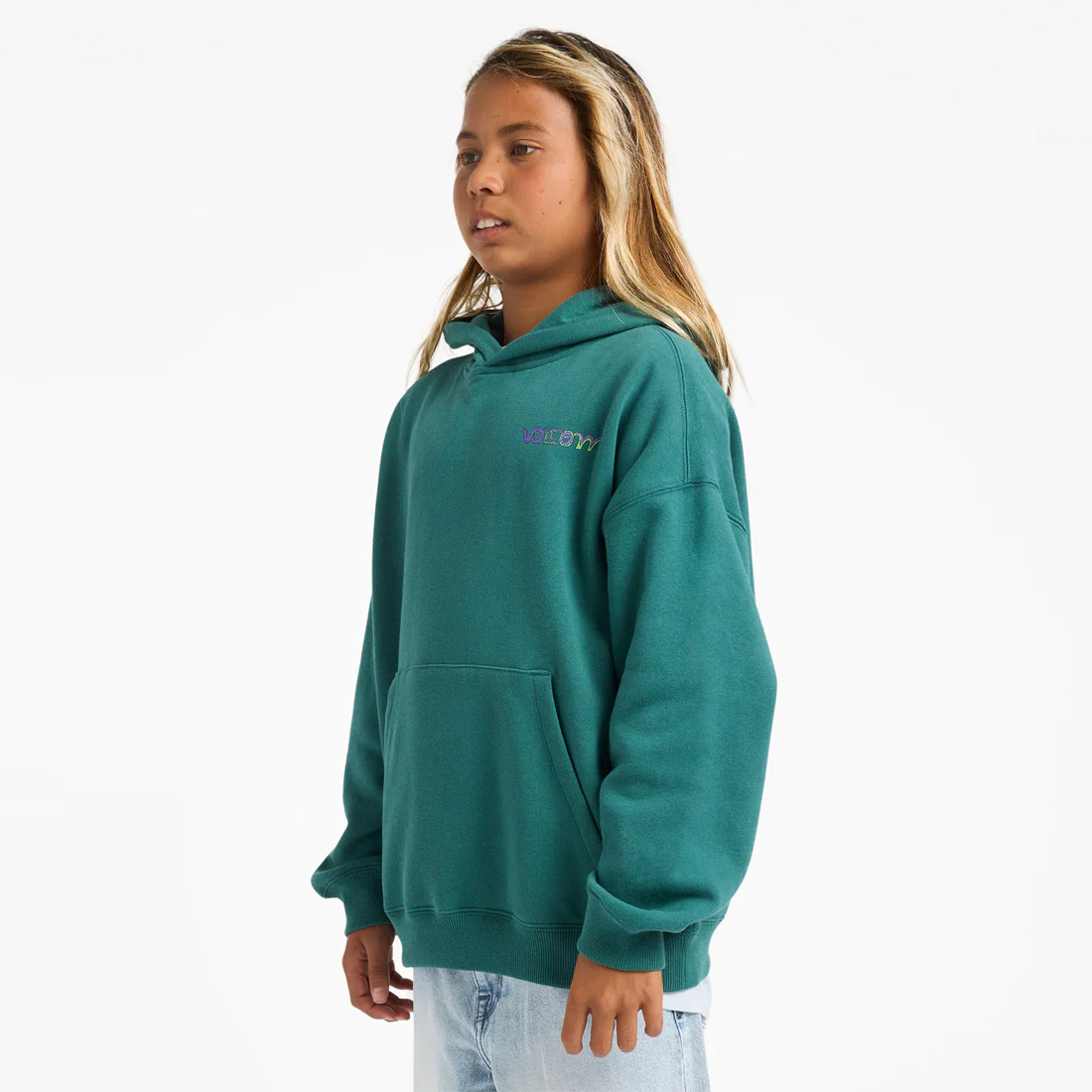 VOLCOM Kids Featured Artist Ben Sanaire Pullover - Rifle Green - Image 3