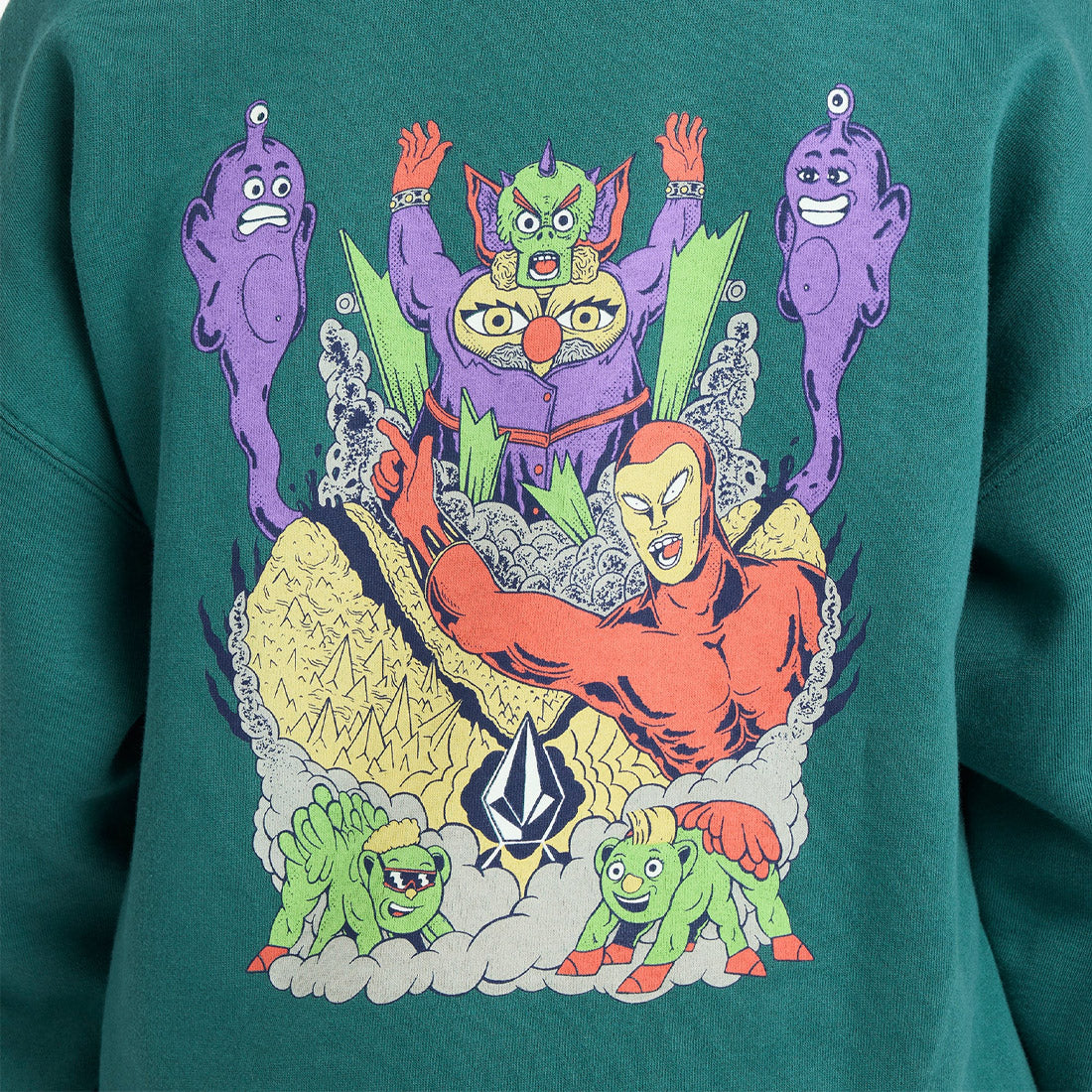VOLCOM Kids Featured Artist Ben Sanaire Pullover - Rifle Green - Image 4