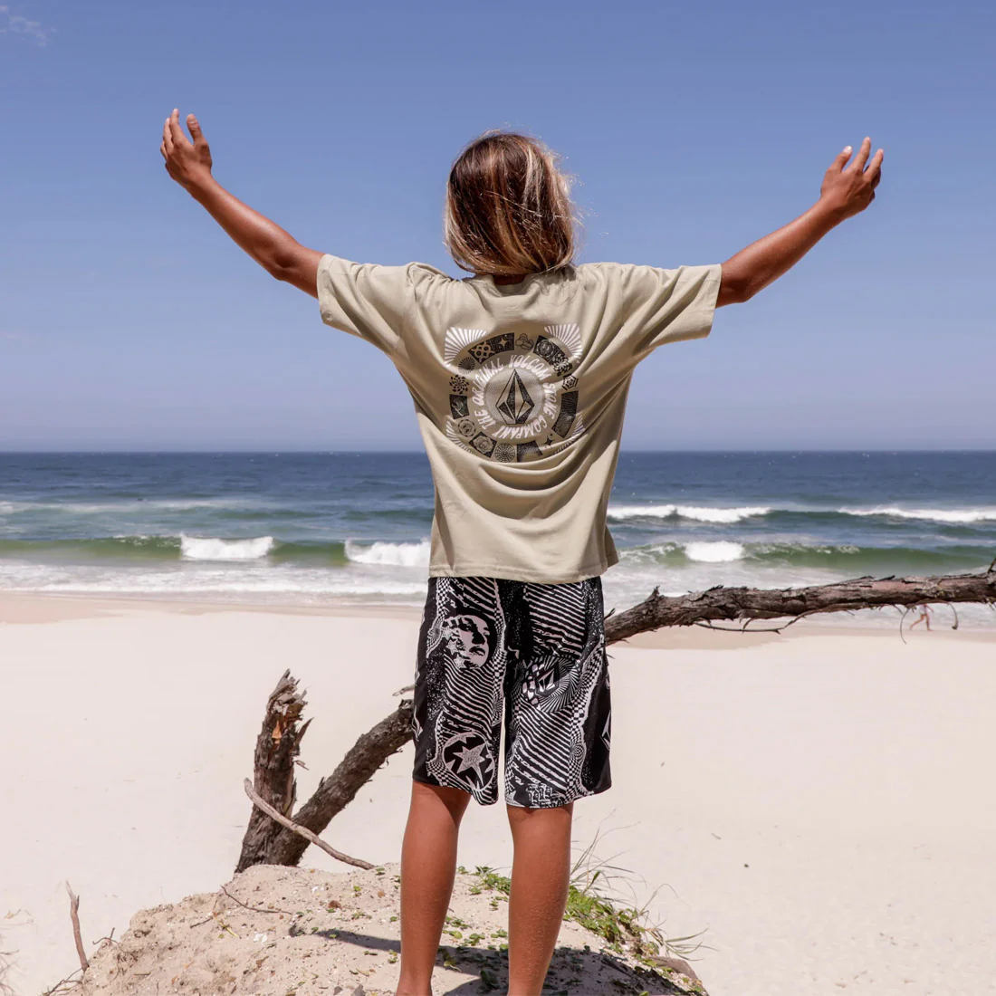 VOLCOM Kids Round Out Youth Tee - Green Tea - Image 2