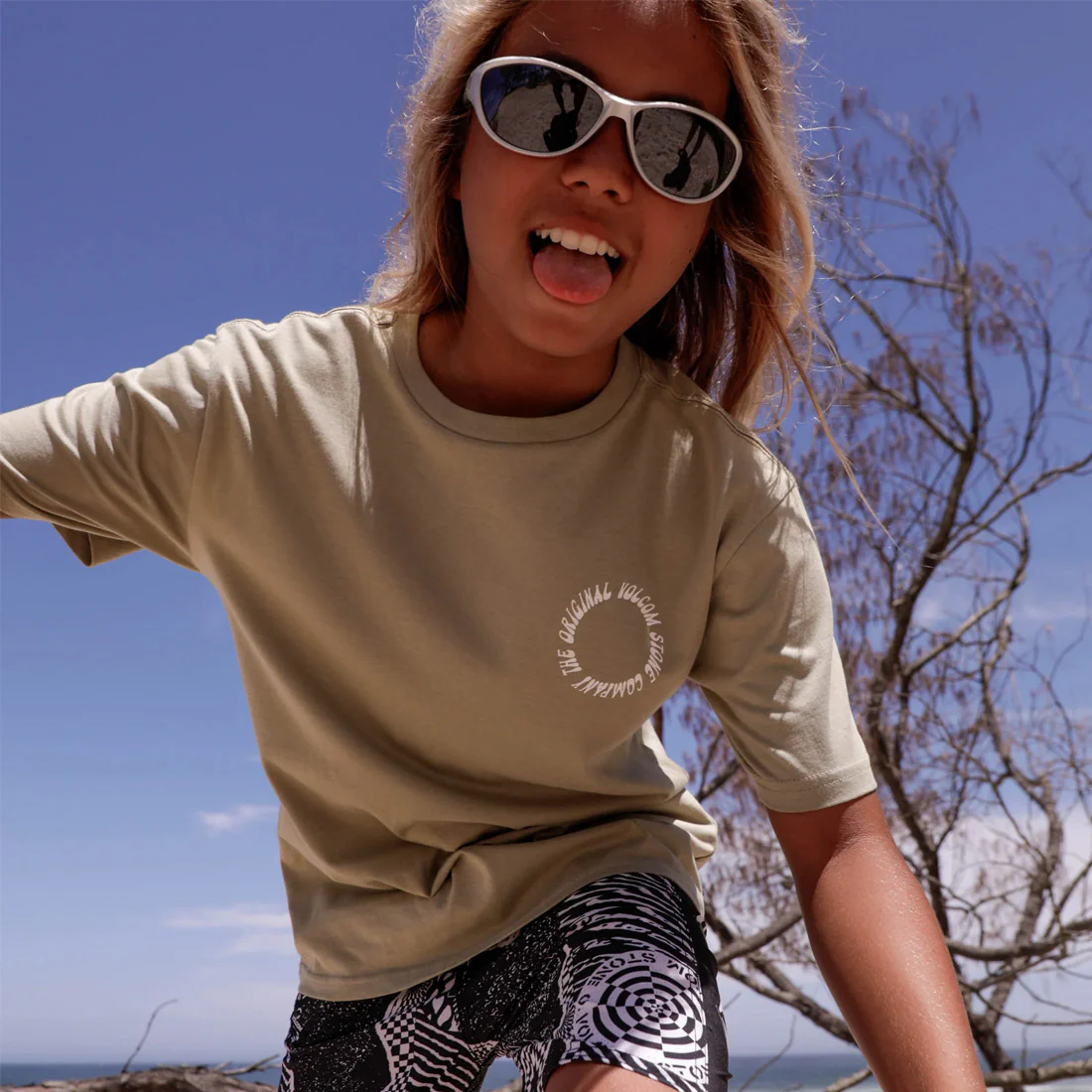 VOLCOM Kids Round Out Youth Tee - Green Tea - Image 4
