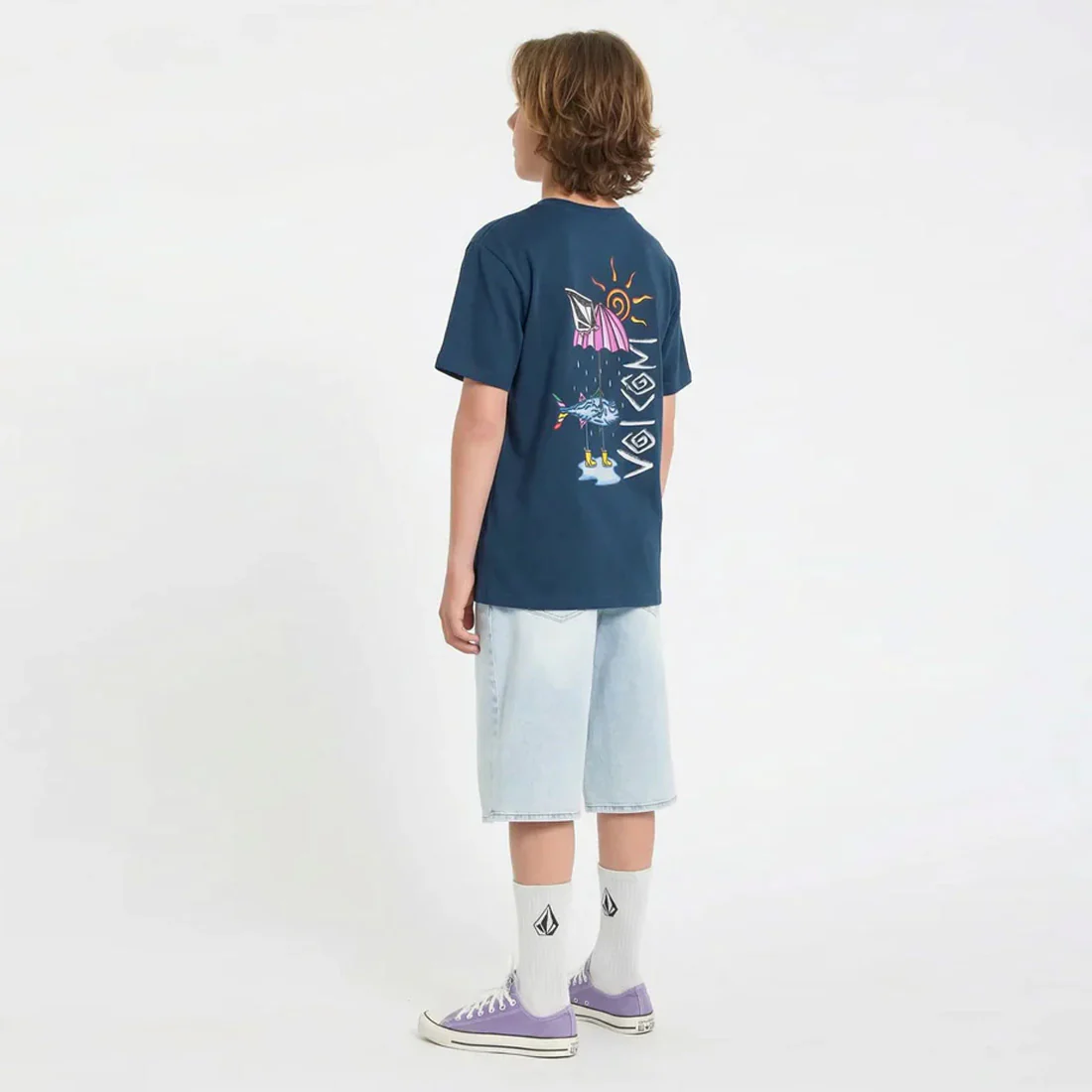 VOLCOM Kids Sunfish Tee - Dust Bowl Indigo - Image 4