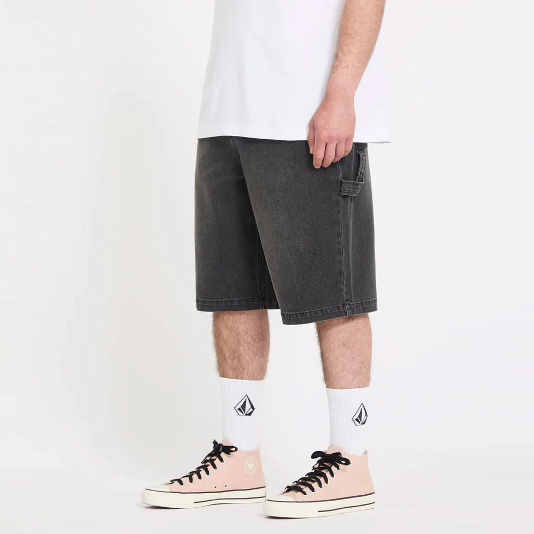 VOLCOM Kraftsman II Denim Short - Black/Grey - Image 3