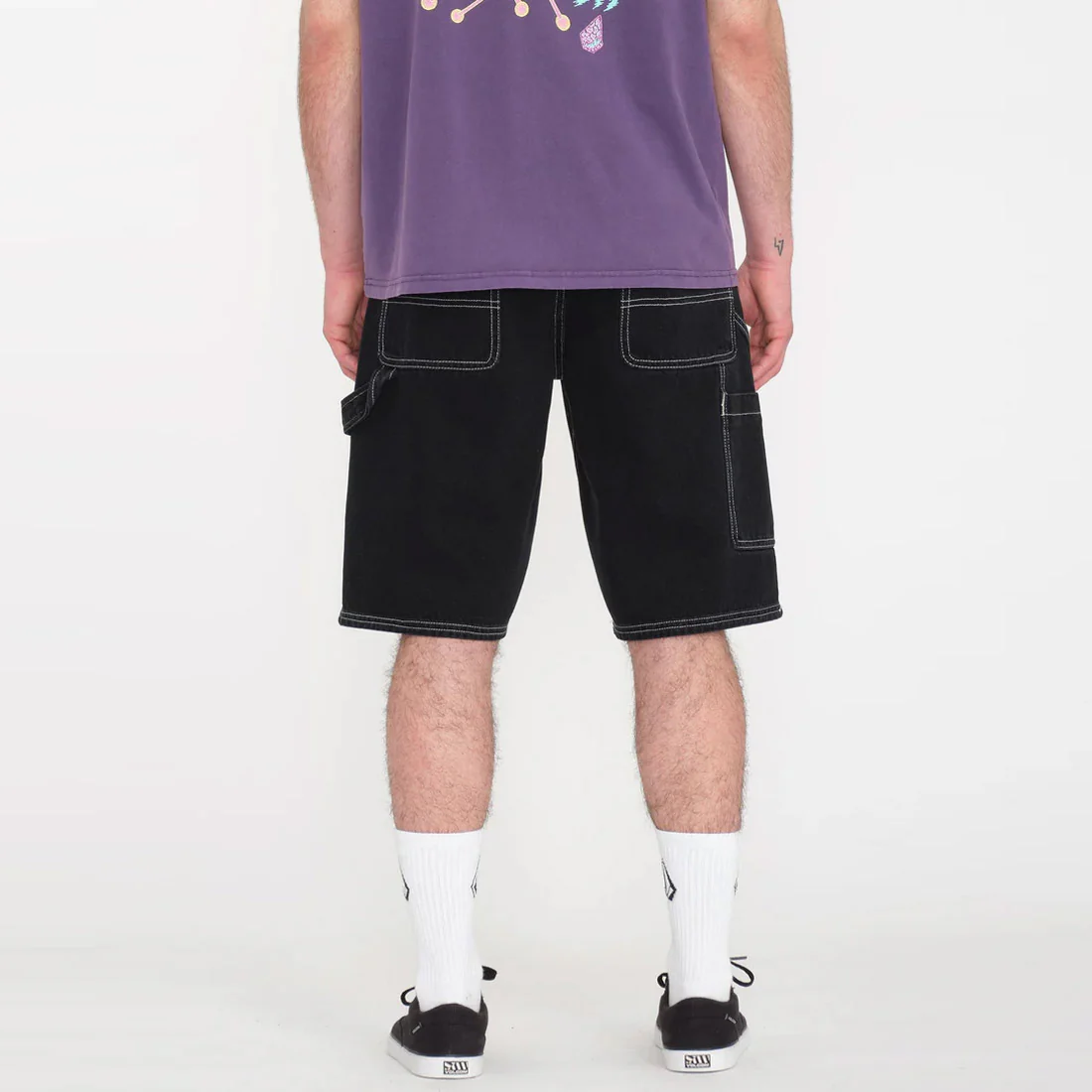 VOLCOM Labored Denim Utility Short - Black - Image 2