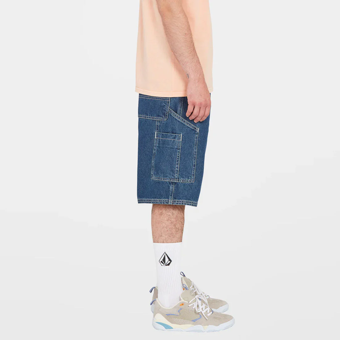 VOLCOM Labored Denim Utility Short - Indigo Ridge Wash - Image 3