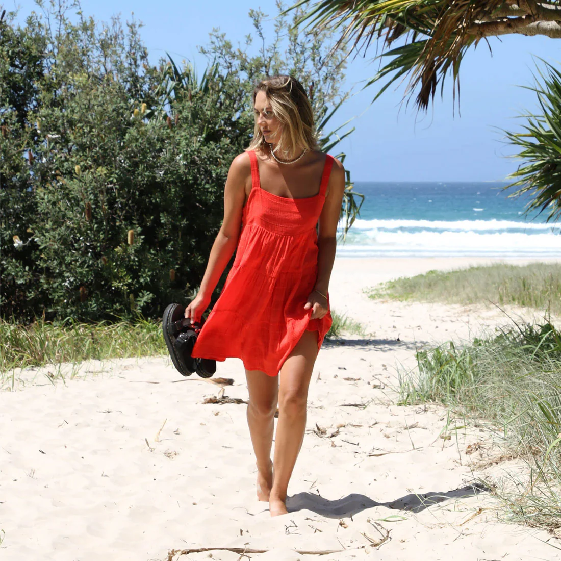 VOLCOM Red Viper Mini Dress - Red - Image 5