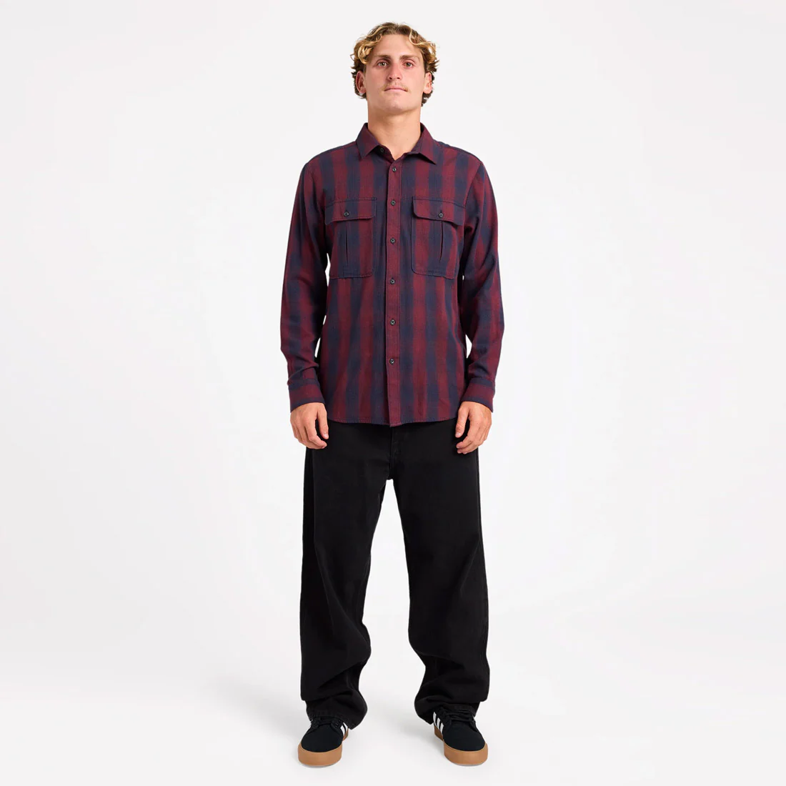VOLCOM Shadowstone Flannel Shirt - Navy - Image 5