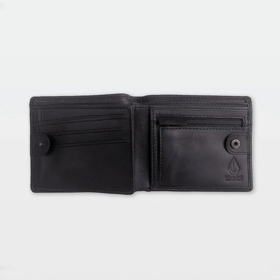 VOLCOM Single Stone Leather Wallet - Black - Image 3