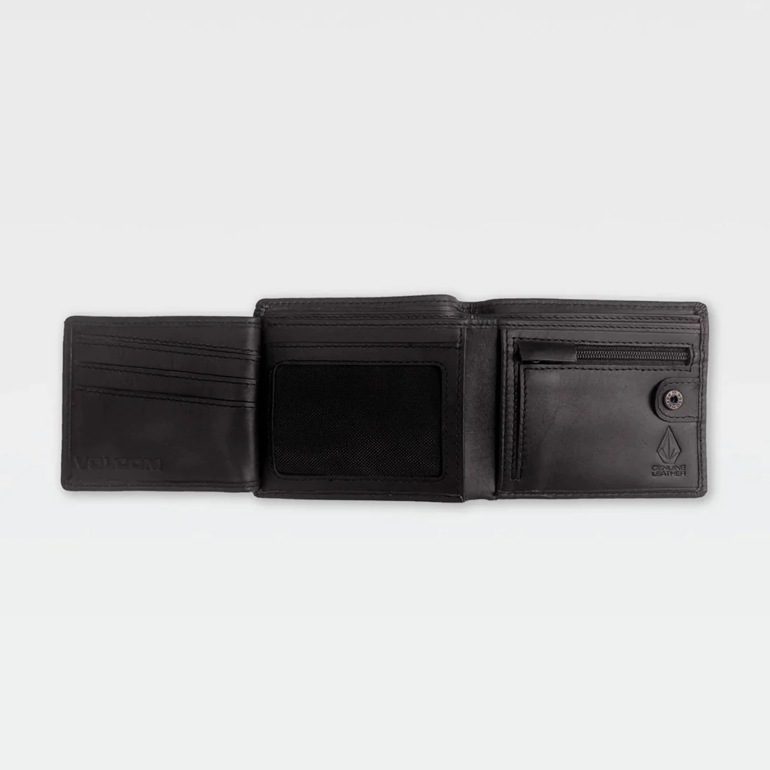 VOLCOM Single Stone Leather Wallet - Black - Image 4