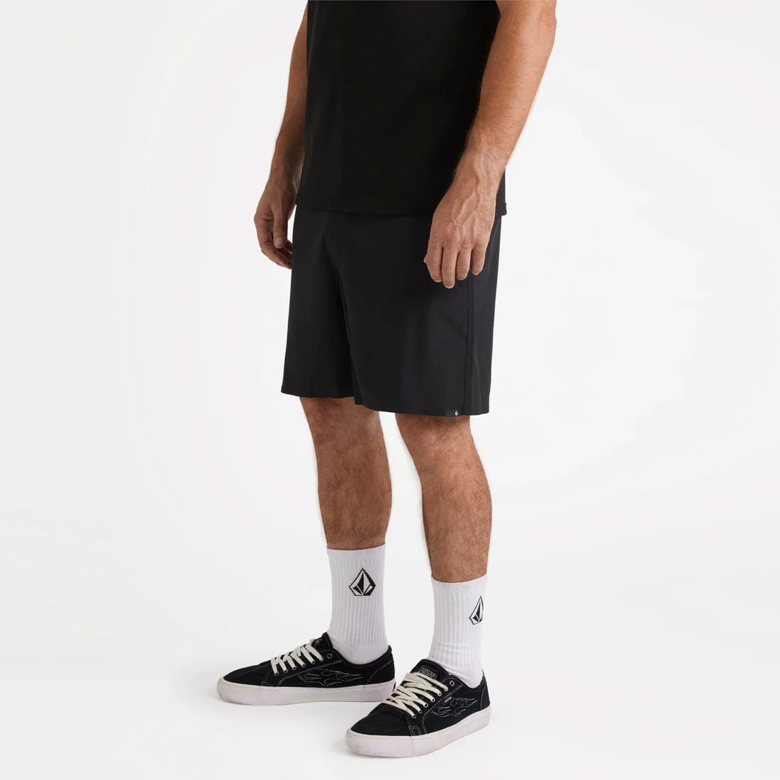 VOLCOM Sparklestone Elastic Waist Shorts - Antique Black - Image 3