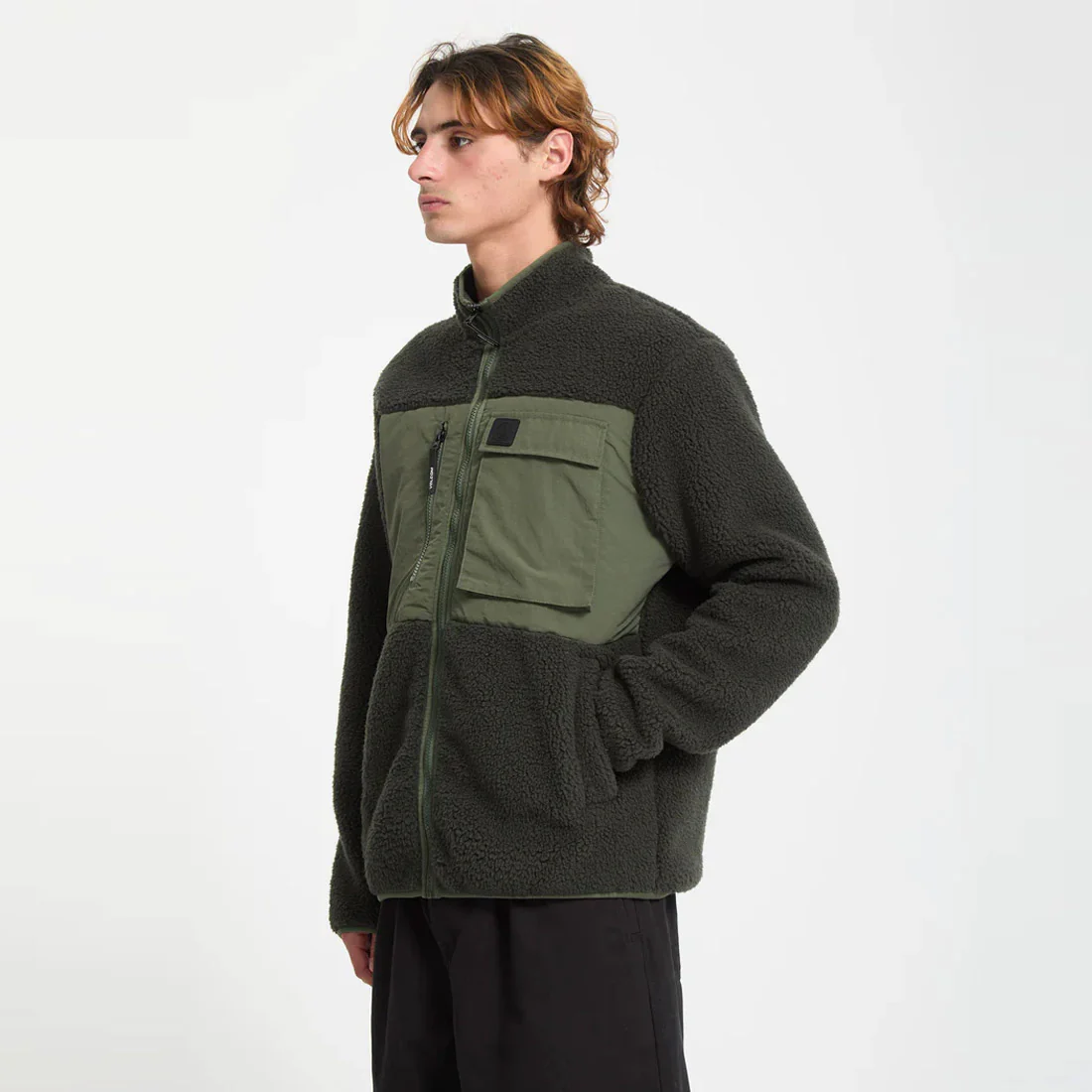 VOLCOM Storm Stone Zip Fleece - Rinsed Black - Image 5