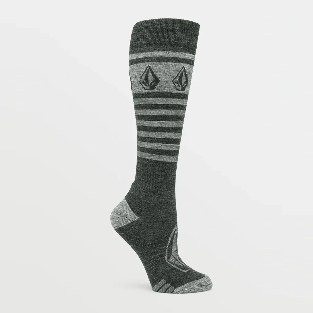 VOLCOM Women's Striker Wool Blend Over-The-Calf Snow Sock - Black - Image 2