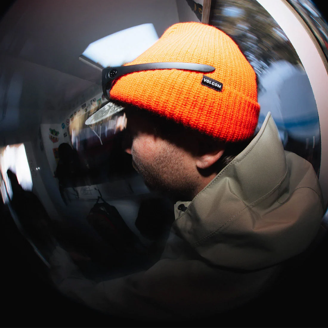 VOLCOM Sweep Lined Beanie - Orange Shock - Image 3