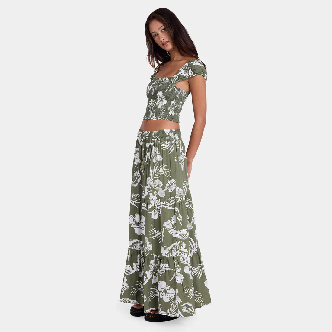 VOLCOM Viper Maxi Skirt - Moss Stone - Image 3