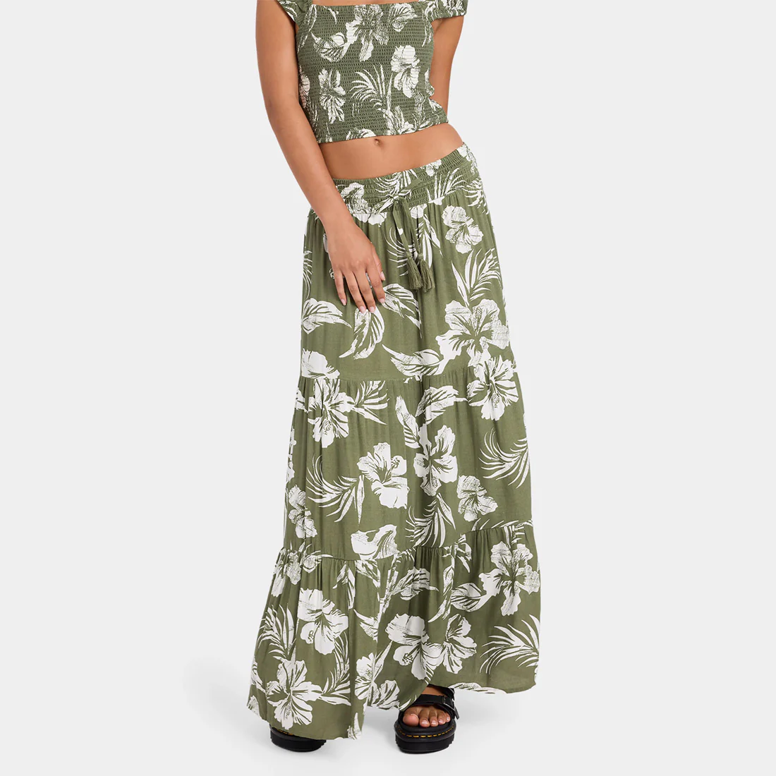 VOLCOM Viper Maxi Skirt - Moss Stone - Image 4