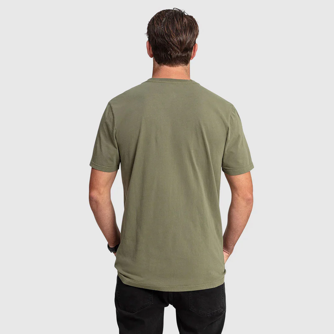 VOLCOM Wash Solid Short Sleeve Tee - Army Green Combo - Image 2
