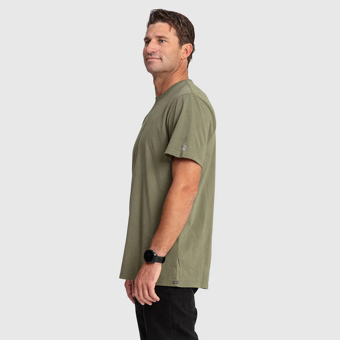VOLCOM Wash Solid Short Sleeve Tee - Army Green Combo - Image 3