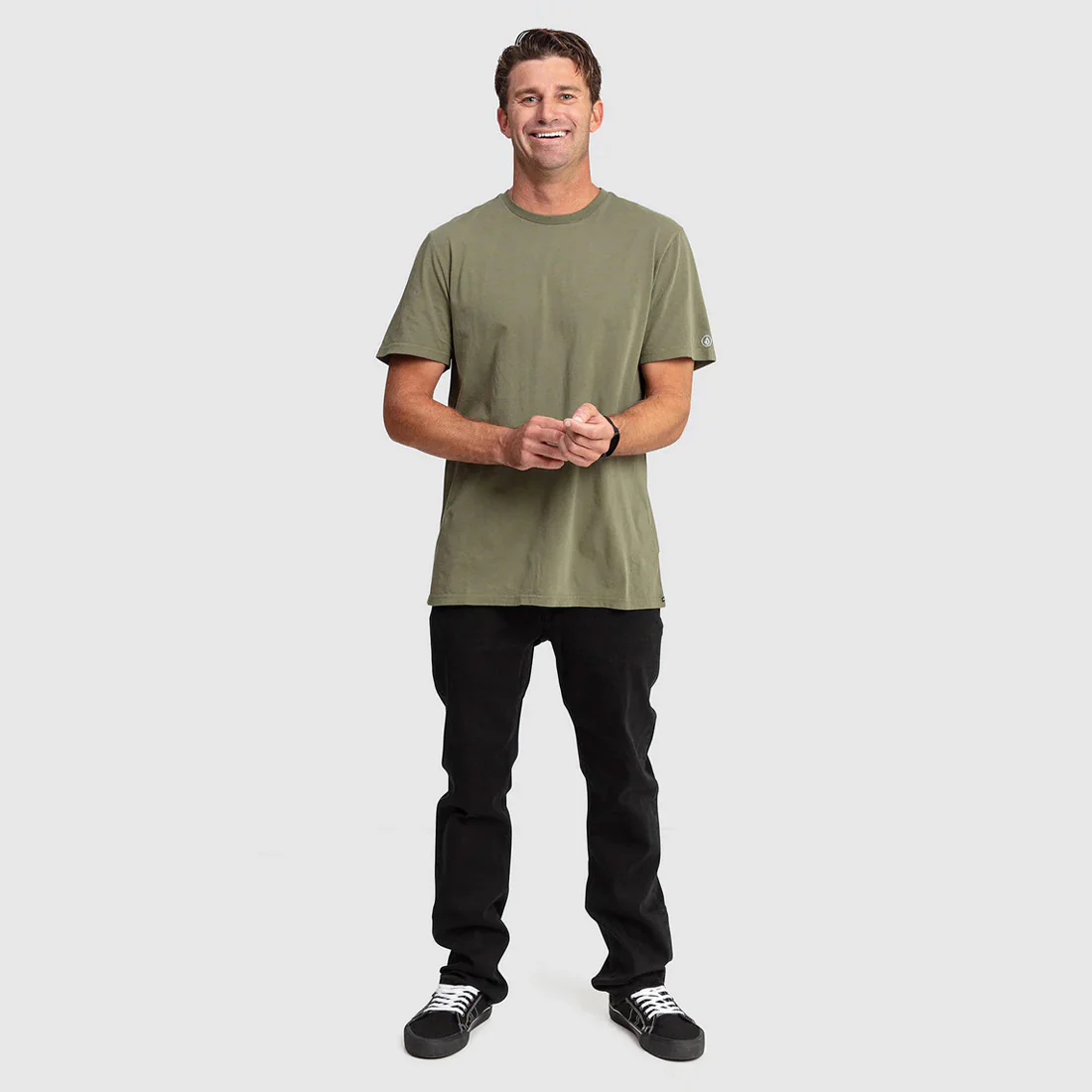 VOLCOM Wash Solid Short Sleeve Tee - Army Green Combo - Image 4