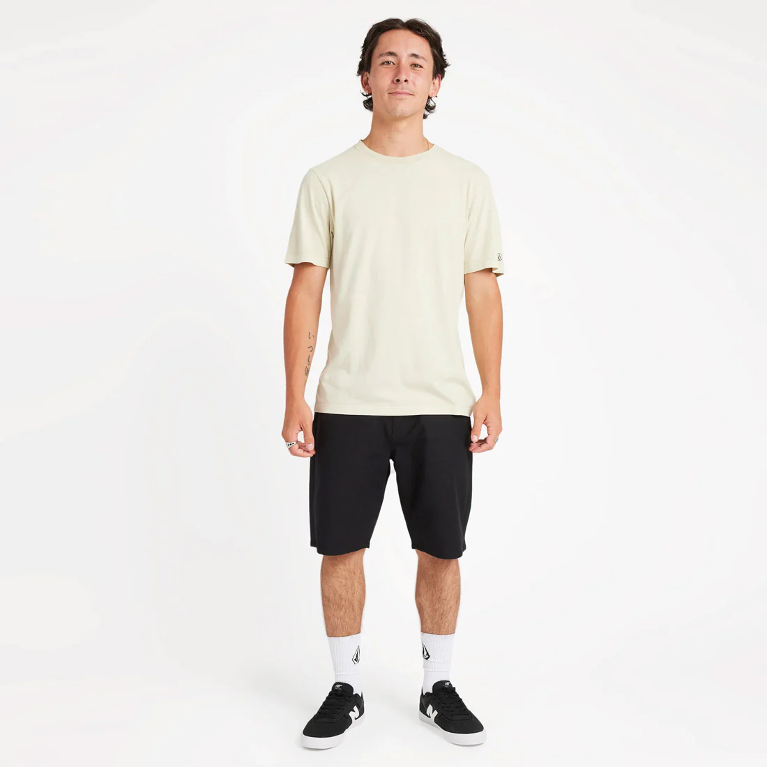 VOLCOM Wash Solid Short Sleeve Tee - Light Beige - Image 3