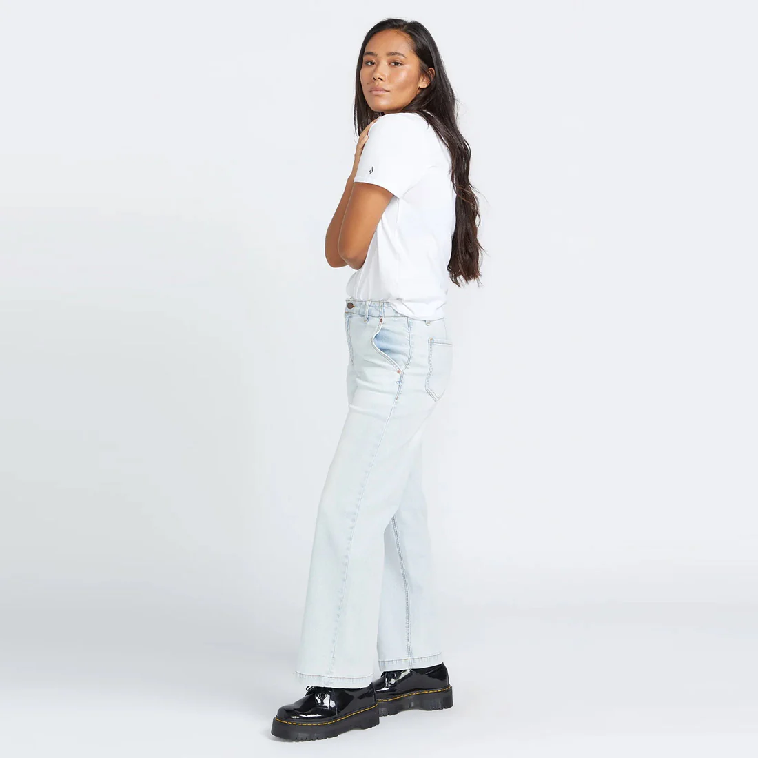 VOLCOM Women's 1991 Stoned Low Rise Jeans - Allover Stone Light - Image 4