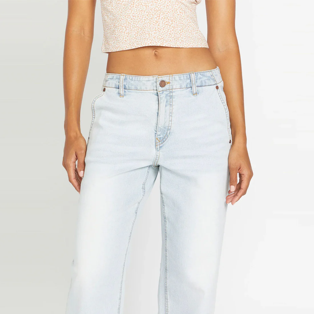 VOLCOM Women's 1991 Stoned Low Rise Jeans - Allover Stone Light - Image 5