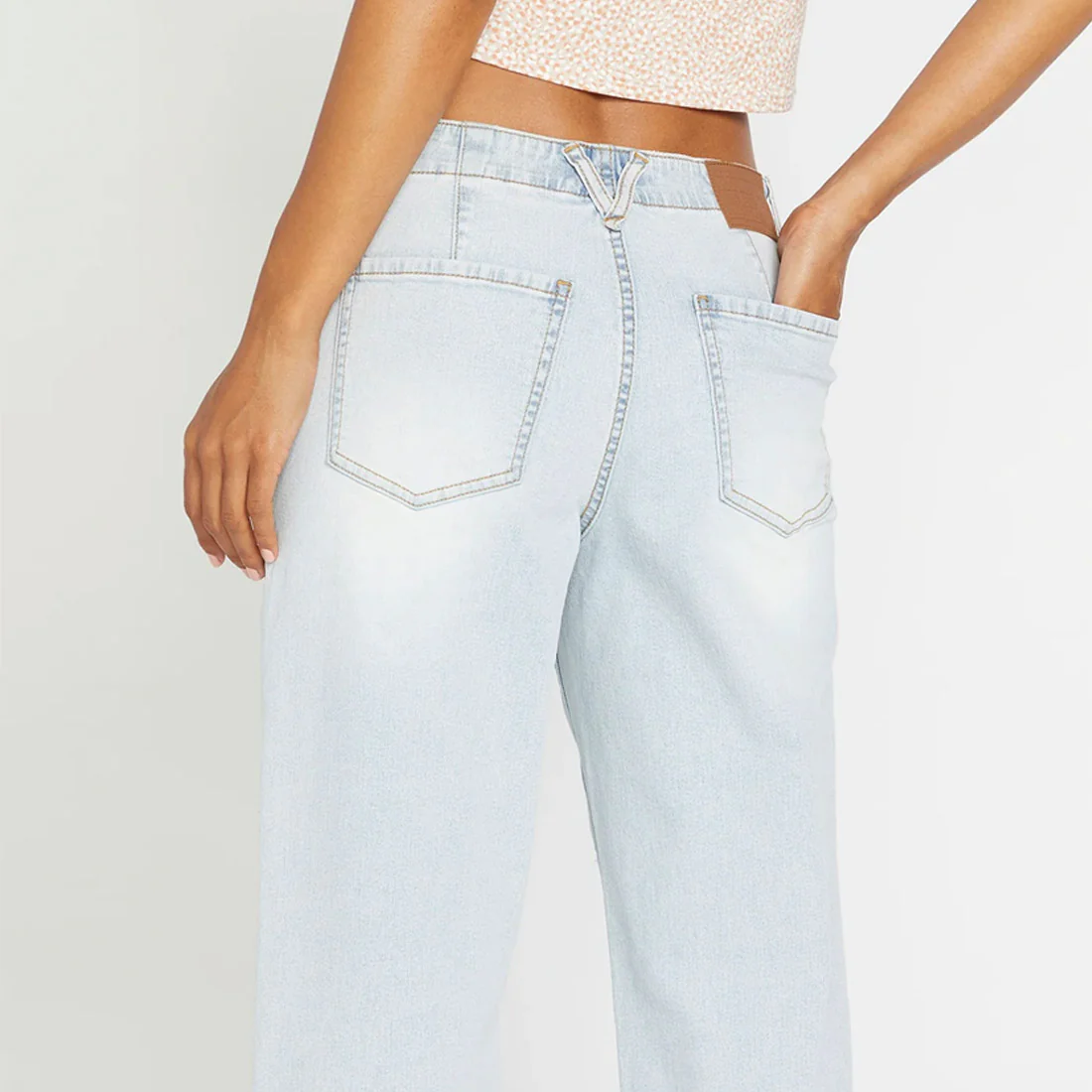VOLCOM Women's 1991 Stoned Low Rise Jeans - Allover Stone Light - Image 6