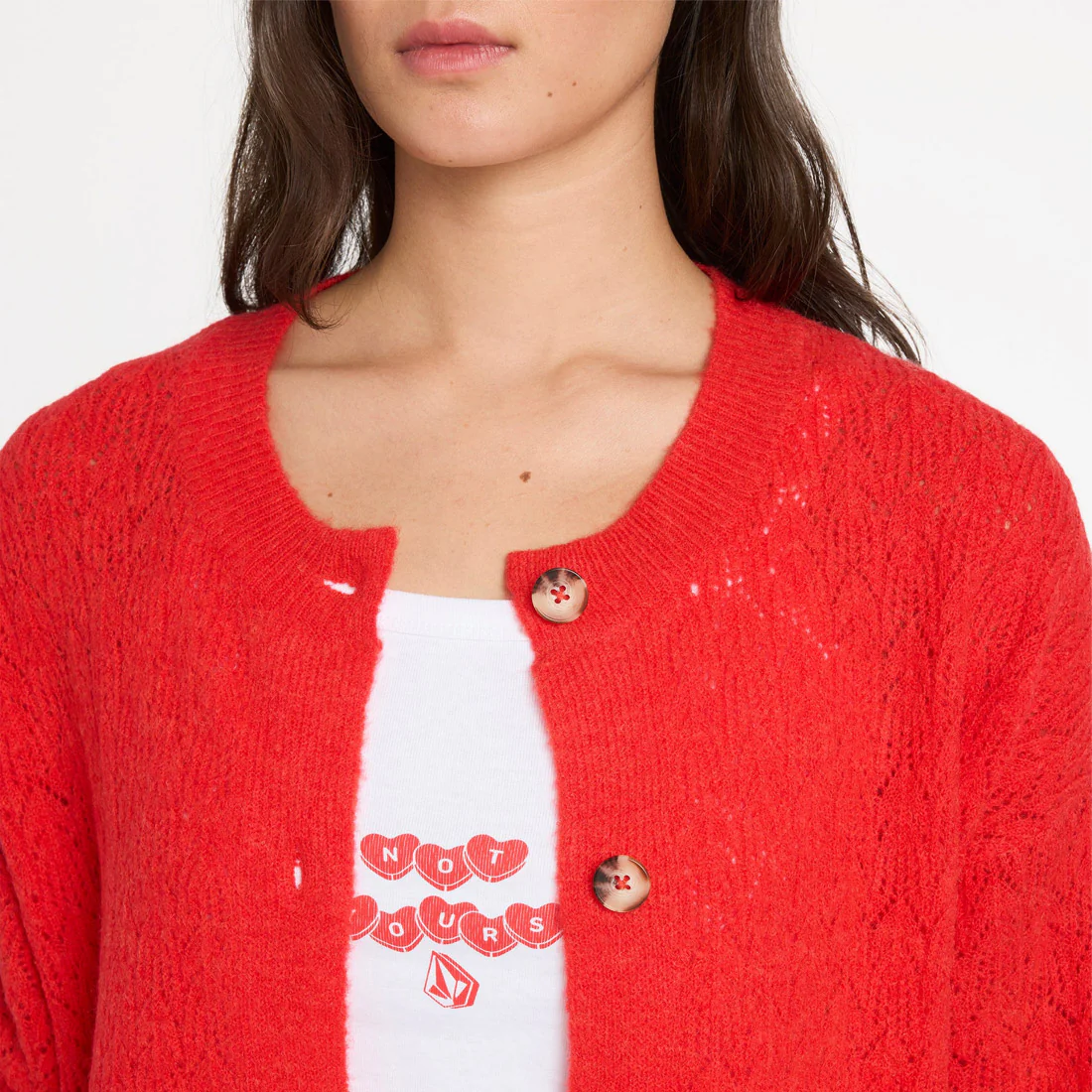 VOLCOM Women's Beach Please Cardi - Fiesta Red - Image 3