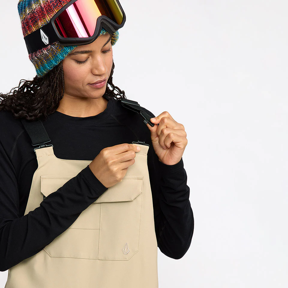 VOLCOM Women's Creston 3D Stretch Bib Overall 2026 - Oatmeal - Image 8