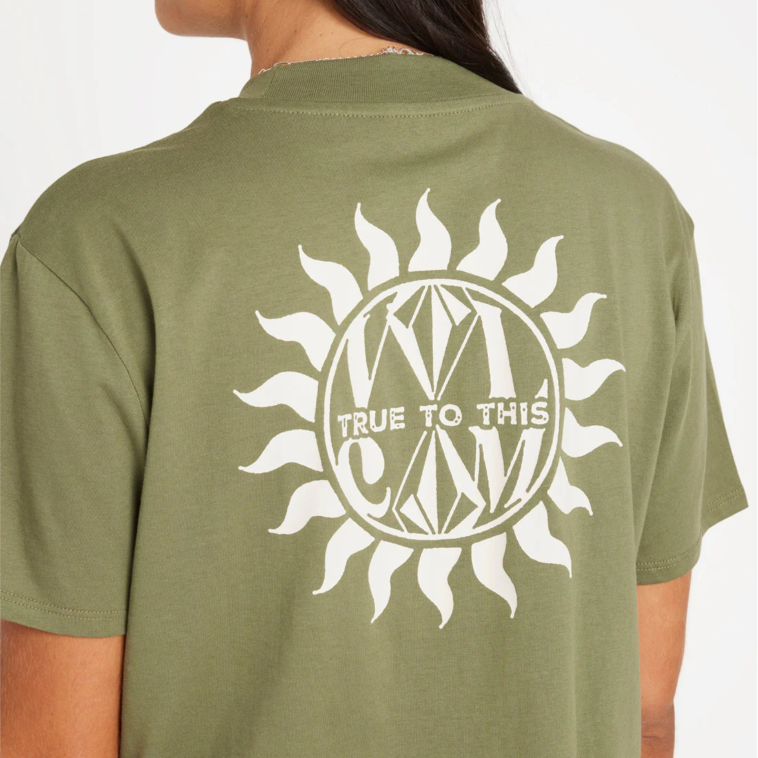 VOLCOM Women's Dial Crop Tee - Moss Stone - Image 4