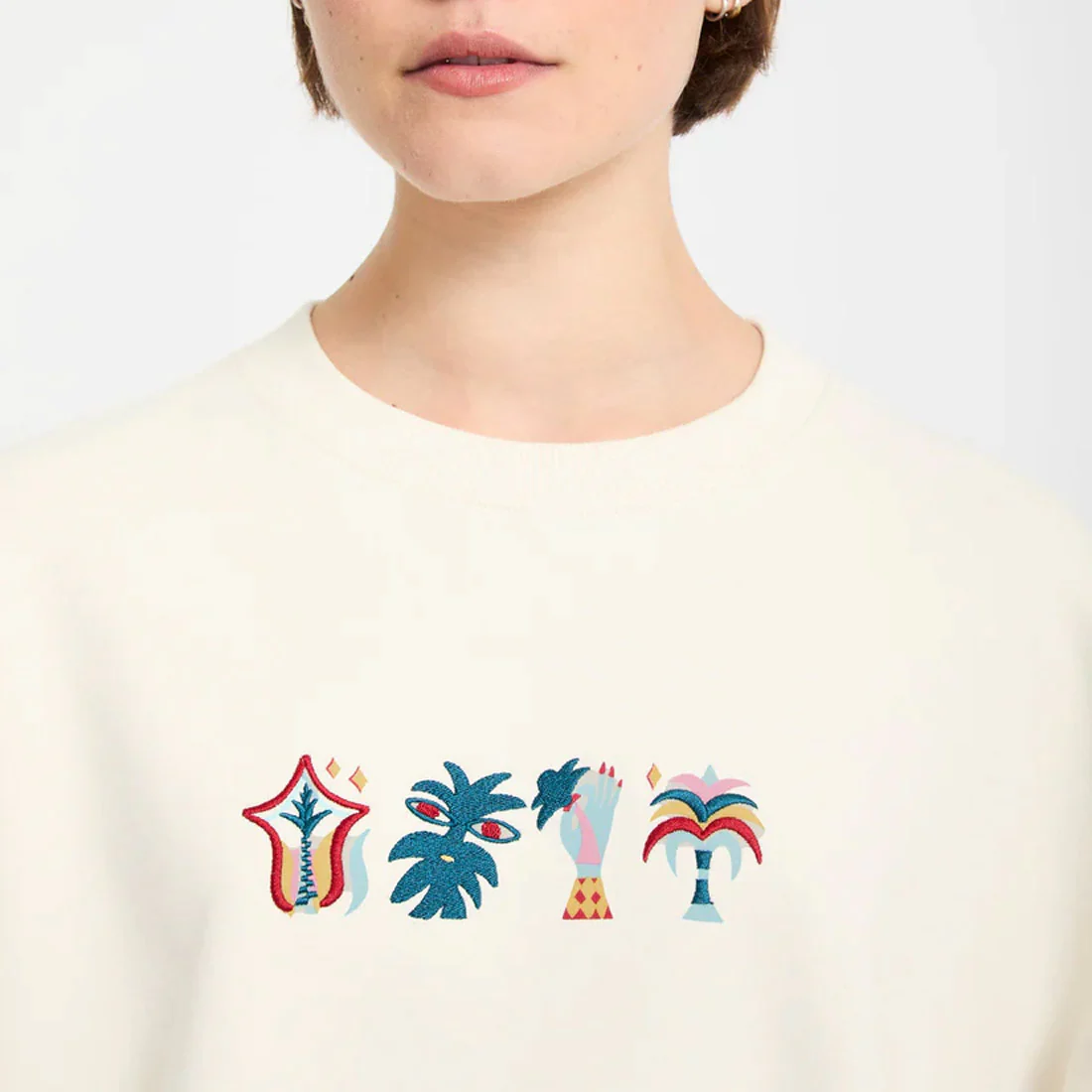 VOLCOM Women's Featured Artist Bruno Lucas Crew - Off White - Image 5