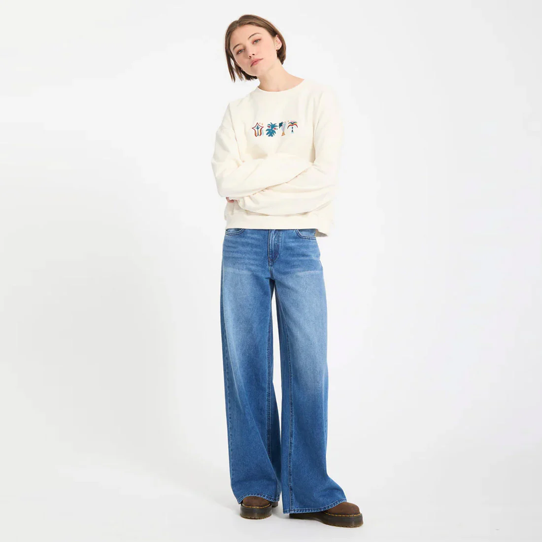 VOLCOM Women's Featured Artist Bruno Lucas Crew - Off White - Image 6