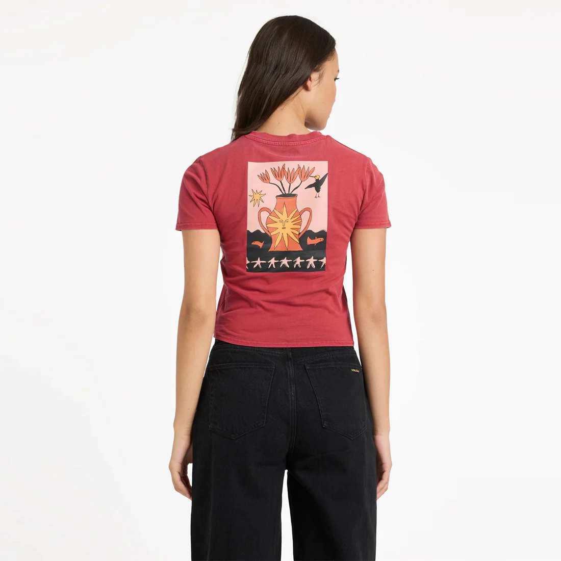 VOLCOM Women's Moove On Tee - Deep Red - Image 2