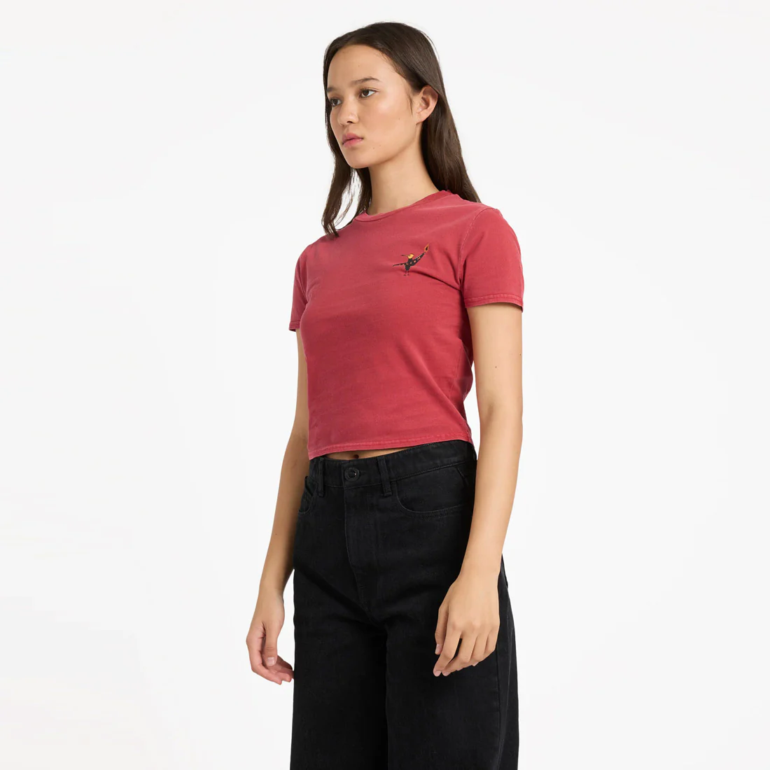 VOLCOM Women's Moove On Tee - Deep Red - Image 3