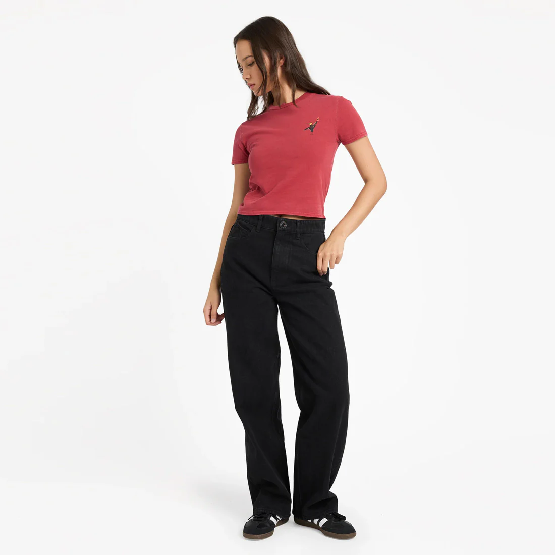 VOLCOM Women's Moove On Tee - Deep Red - Image 5