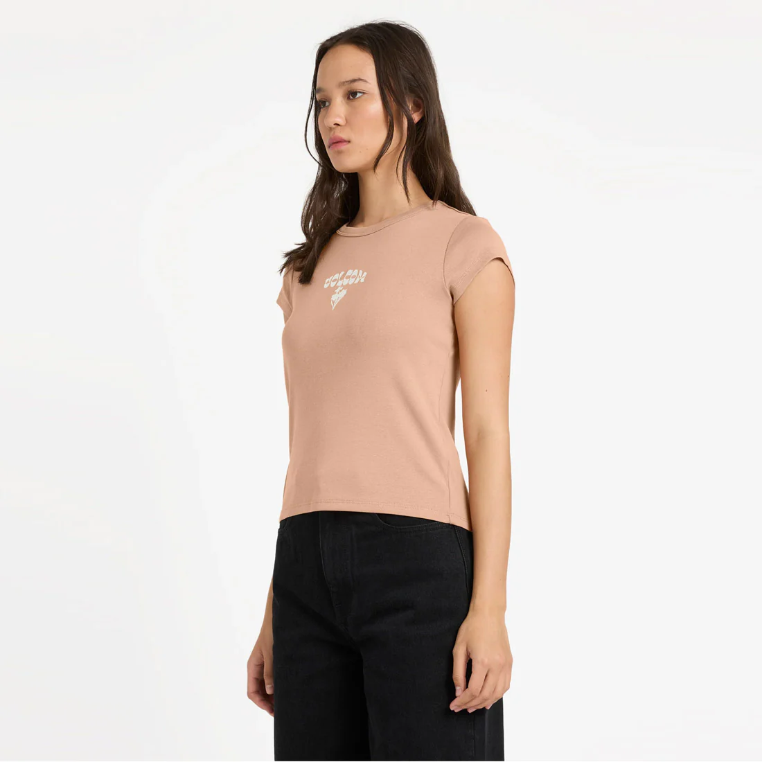 VOLCOM Women's Not Ur Baby Tee - Pale Khaki - Image 3