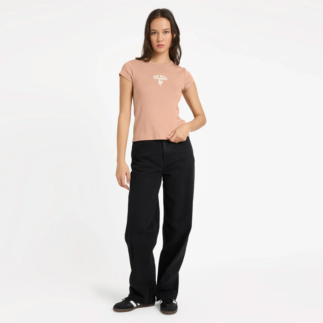 VOLCOM Women's Not Ur Baby Tee - Pale Khaki - Image 5