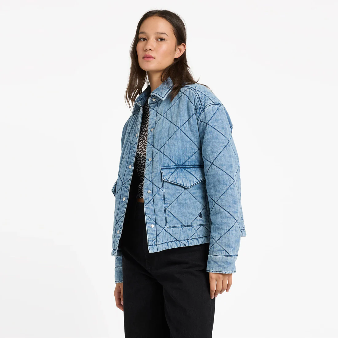 VOLCOM Women's OC Ramps Quilted Jacket - Worn Light Blue - Image 3