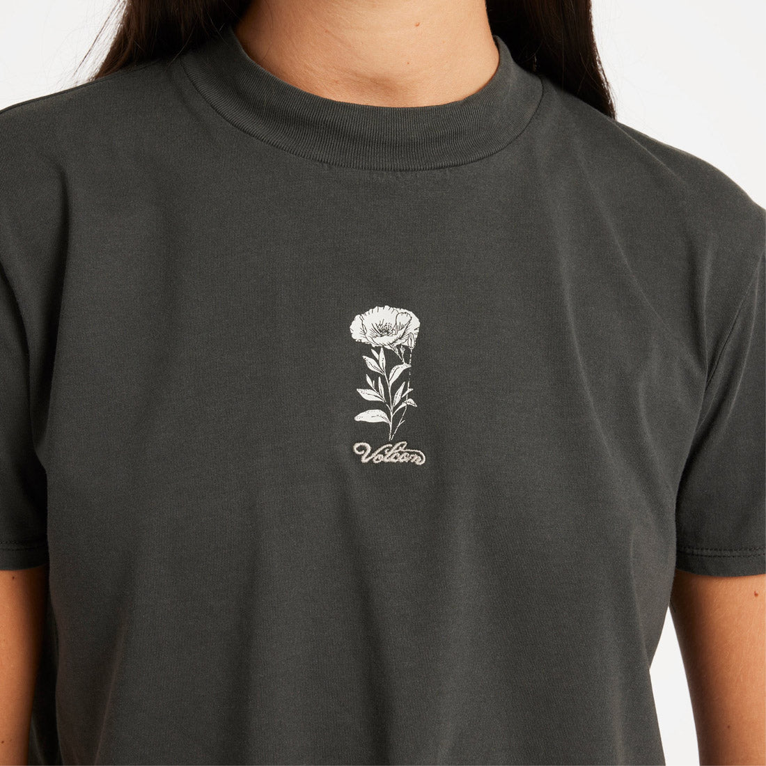 VOLCOM Women's Oz Dial Crop Tee - Vintage Black - Image 4