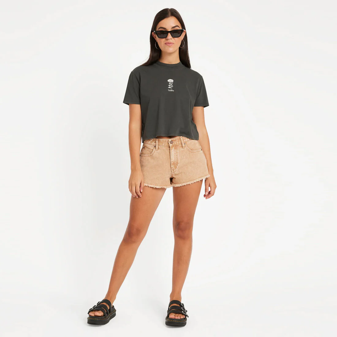 VOLCOM Women's Oz Dial Crop Tee - Vintage Black - Image 5